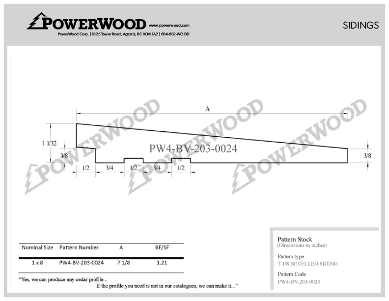 Bevelled Custom Cedar Siding Patterns