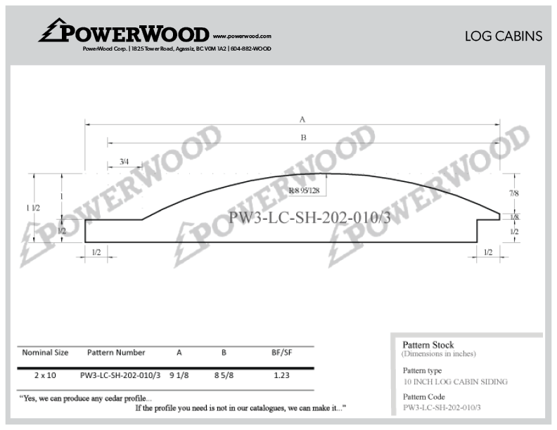 10 inch log home siding