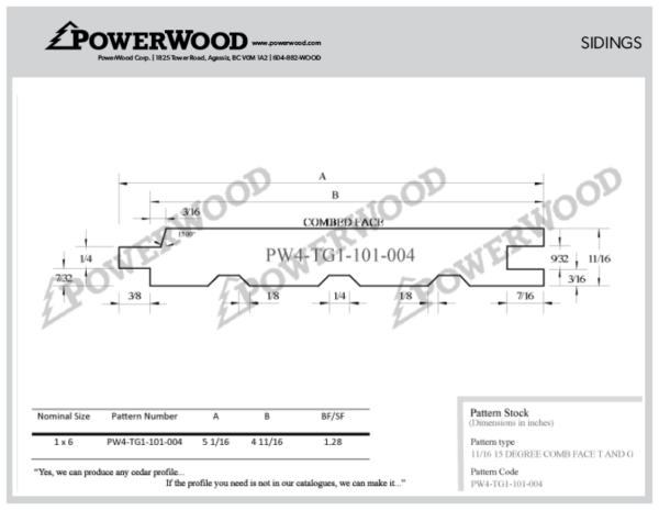 Custom Cedar Siding Patterns and Moulding | PowerWood Corp.