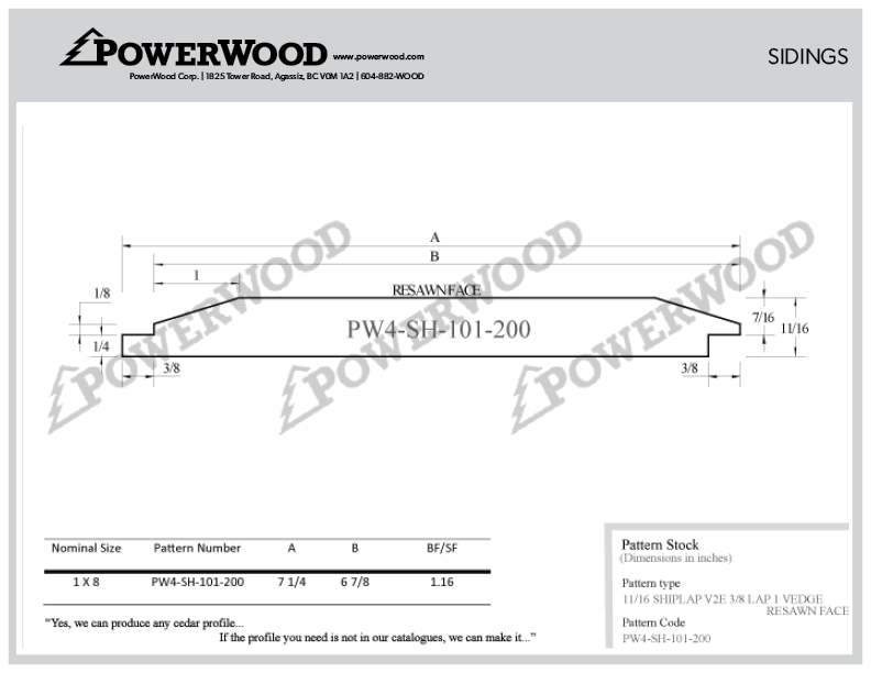 11/16 Shiplap Siding