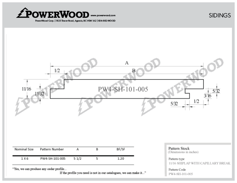 11/16 inch Shiplap Siding with Capillary Break