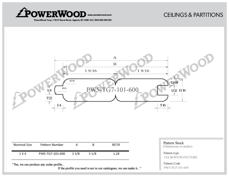 PowerWood Custom Partitions and Wood Ceiling Patterns