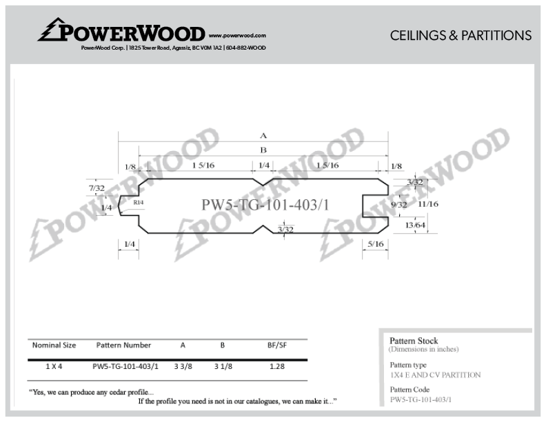 PowerWood Partitions and Wood Ceiling Patterns