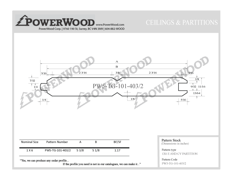 PowerWood Partitions and Wood Ceiling Patterns