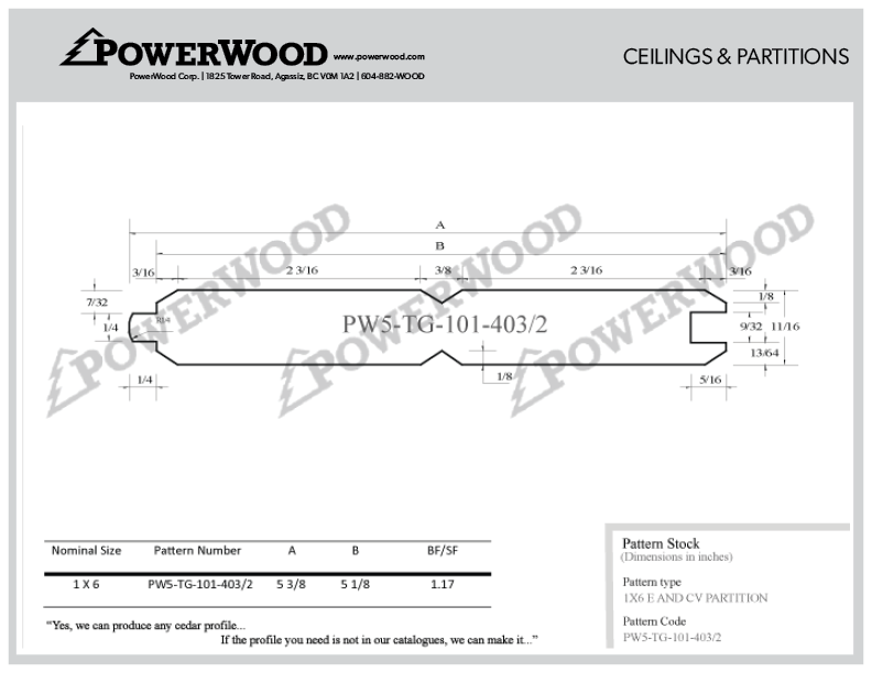 PowerWood Partitions and Wood Ceiling Patterns