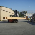 28 foot fir timber. being loaded