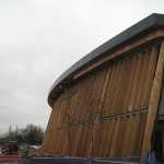 2012 Olympic Velodrome’s western red cedar tapered poles and louvers